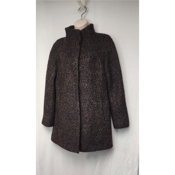 Ann Klein Tweed Wool Blend Mid Length Coat Jacket Size M Black/Reds - Picture 3 of 9